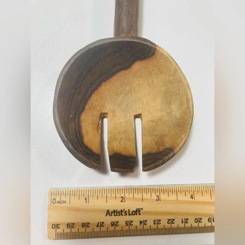 5 for $10:‎ Handcrafted Wooden Serving Spoon with Black, Brown Accents 4” x 13”